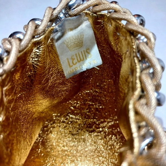 Vtg. LEWIS Imports MIXED METAL CHAIN BAG - Picture 6 of 11